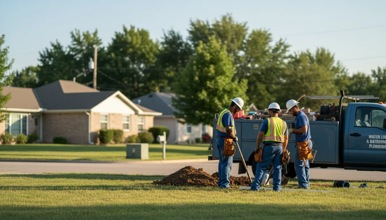 Residential water line and bathroom plumbing service in Greene, RI